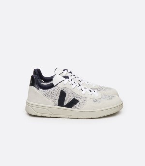 Veja V-10 Flannel Snow Férfi Rövidszárú Tornacipő Fehér Fekete | NOQ4683FH