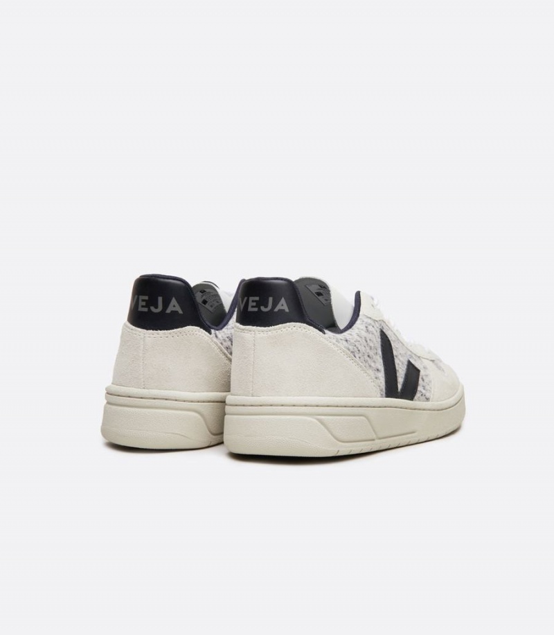 Veja V-10 Flannel Snow Női Rövidszárú Tornacipő Fehér Fekete | SJP8447XG