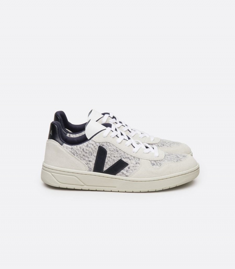 Veja V-10 Flannel Snow Női Rövidszárú Tornacipő Fehér Fekete | SJP8447XG